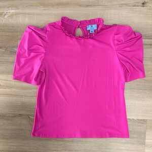 CeCe Pink Ruffle Blouse